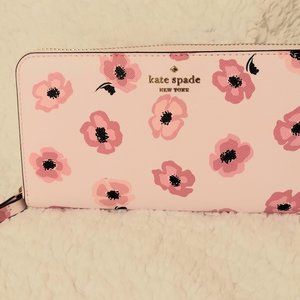 NWOT - Kate Spade Zip-Around Continental Wallet - Floating Poppies